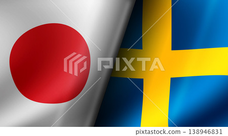 2026年國際足總世界盃日本對瑞典國旗背景插圖 138946831