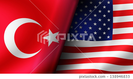 2026 FIFA World Cup Türkiye vs USA Flag Background Illustration 2026 FIFA World Cup Türkiye vs USA Flag Background Illustration 138946833