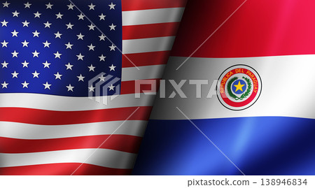 2026 FIFA World Cup USA vs Paraguay Flag Background Illustration 2026 FIFA World Cup USA vs Paraguay Flag Background Illustration 138946834