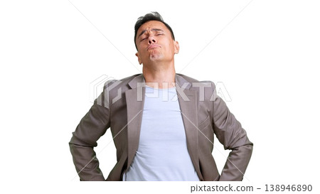 Man feeling proud and confident with arrogant expression Man feeling proud and confident with arrogant expression 138946890