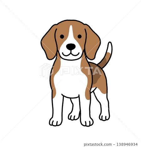 Illustration of a beagle standing Illustration of a beagle standing 138946934