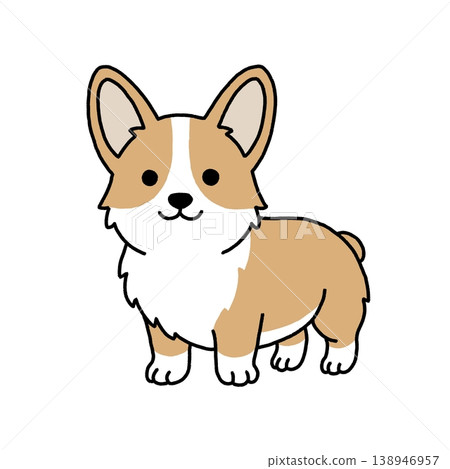 An illustration of a cute standing Corgi. An illustration of a cute standing Corgi. 138946957
