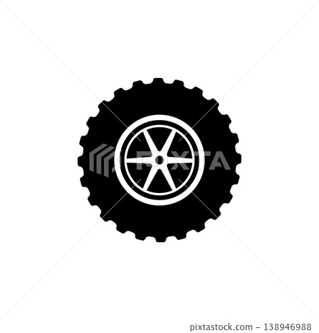 Black offroad tire wheel 138946988