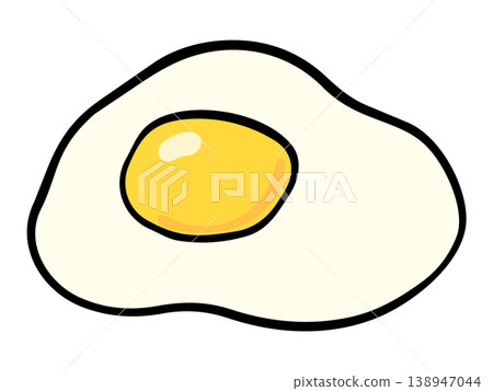 Cute hand-drawn illustration of a fried egg 138947044