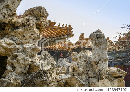 Huge stones and the Imperial Palace of the 15th century in the Forbidden City in Beijing, China Huge stones and the Imperial Palace of the 15th century in the Forbidden City in Beijing, China 138947102