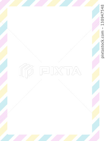 Pastel striped rectangular frame, A4 size, copy space background material. Pastel striped rectangular frame, A4 size, copy space background material. 138947548