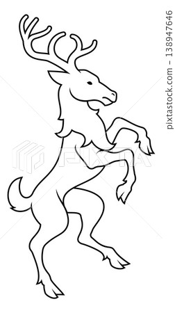 Heraldry Stag Deer Coat of Arms Heraldic Animal Heraldry Stag Deer Coat of Arms Heraldic Animal 138947646
