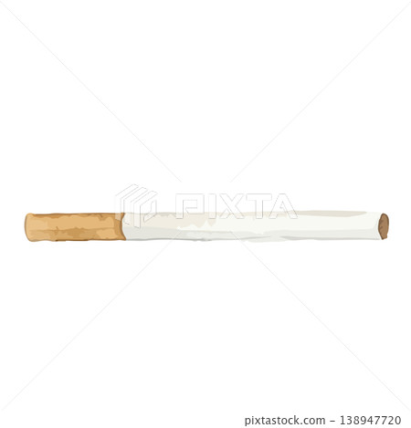 Watercolor-style illustration of a cigarette 138947720