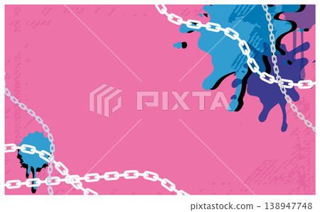 Punk rock vivid color ink splatter decoration 138947748