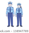 男女保安人員全身插圖。 138947789