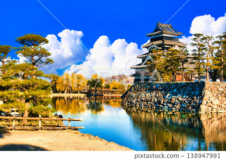 A magnificent view of Matsumoto Castle combined with clouds. A magnificent view of Matsumoto Castle combined with clouds. 138947991