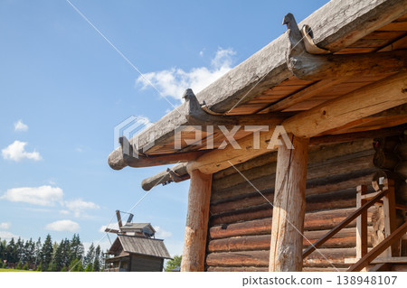 Roof Cornice with Decorative Elements and Gutter Details 138948107