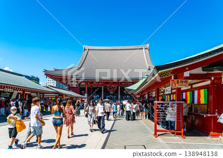 【東京】夏日藍天下的淺草寺正殿 【東京】夏日藍天下的淺草寺正殿 138948138