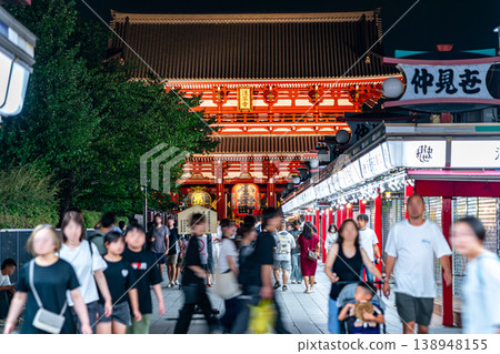 [Tokyo] Senso-ji Temple at night, illuminated 138948155