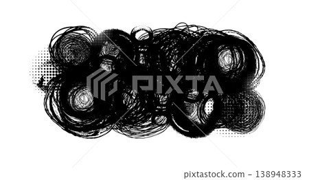 Hand drawn circle line sketch. Abstract circles drawn by hand with black pen Not AI, vector illustration. Hand drawn circle line sketch. Abstract circles drawn by hand with black pen Not AI, vector illustration. 138948333