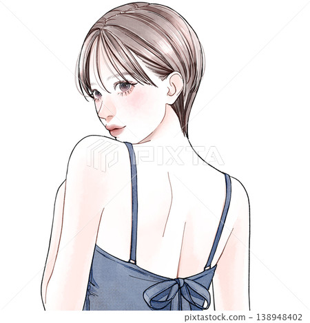 Woman turning around Woman turning around 138948402
