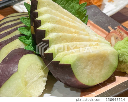 Fresh eggplant sashimi Fresh eggplant sashimi 138948514