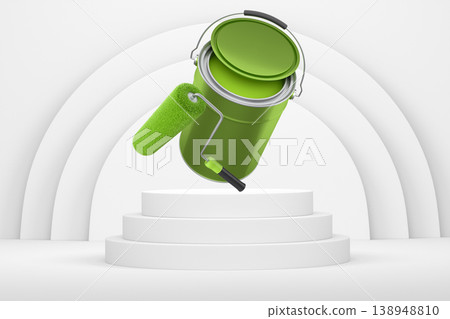Abstract scene or podium for product showcase on monochrome background. Abstract scene or podium for product showcase on monochrome background. 138948810