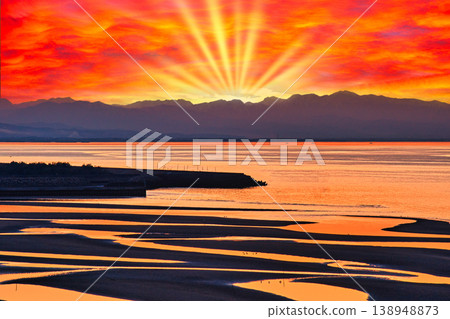 Beautiful sunset scenery at Matama Beach 138948873