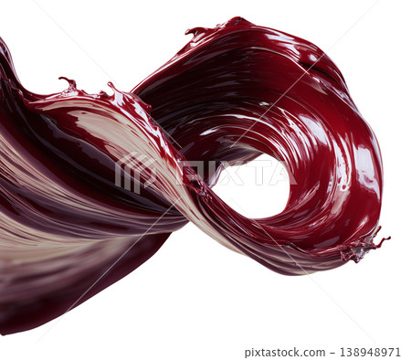 The liquid is a deep rich berry red, highly pigmented with a velvety matte texture wave on white background, motion and creativity The liquid is a deep rich berry red, highly pigmented with a velvety matte texture wave on white background, motion and creativity 138948971