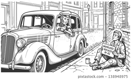 Robot Driver Replacing Human Worker Unemployment Robot Driver Replacing Human Worker Unemployment 138948975