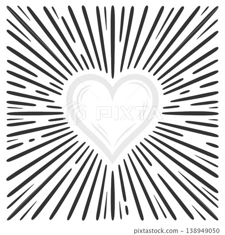 Radiant Heart Icon Burst Rays engraving vector Radiant Heart Icon Burst Rays engraving vector 138949050