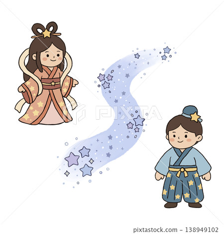 Illustration of Tanabata Orihime and Hikoboshi Illustration of Tanabata Orihime and Hikoboshi 138949102