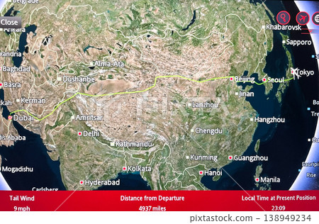 Emirates Airlines Dubai to Haneda flight route 138949234