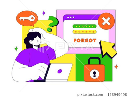 Forgot Password Vector Illustration Account Recovery Concept With Mobile Login Security Lock Verification Code and User Authentication Design Forgot Password Vector Illustration Account Recovery Concept With Mobile Login Security Lock Verification Code and User Authentication Design 138949498