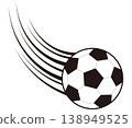 An illustration of a soccer ball with a sense of speed. 138949525