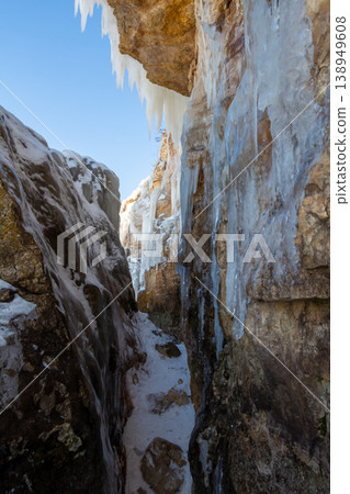 Icicles on the rocks Icicles on the rocks 138949608