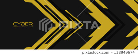 Yellow arrows on black, angular stripes creating forward motion and layered contrast, corporate cyber aesthetic for finance and security use. Yellow arrows on black, angular stripes creating forward motion and layered contrast, corporate cyber aesthetic for finance and security use. 138949674