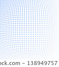 Halftone Light Blue Pattern. 3D Illusion. Convex Background. 138949757