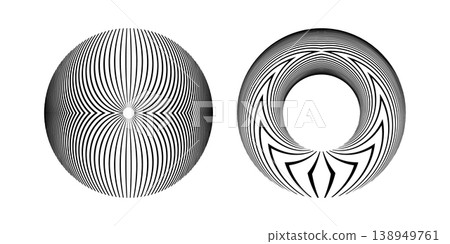 Abstract Circle Design Elements with 3D Illusion Effect. Abstract Circle Design Elements with 3D Illusion Effect. 138949761