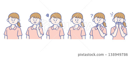 女性護理人員臉部表情集 女性護理人員臉部表情集 138949786
