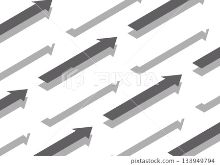 [Transparent Background] Isometric design featuring long white and gray arrows arranged in a regular pattern. 138949794