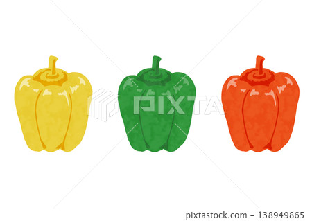 A set of hand-drawn style vector illustrations of bell peppers and paprika. A set of hand-drawn style vector illustrations of bell peppers and paprika. 138949865