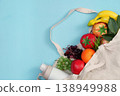 Reusable bag with fresh produce and eco friendly items 138949988