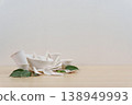 Biodegradable tableware with green leaves 138949993