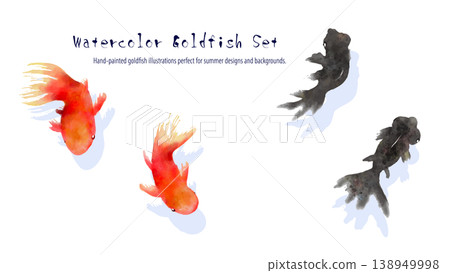 水彩金魚單幅圖集,日式夏季插畫,透明背景 水彩金魚單幅圖集,日式夏季插畫,透明背景 138949998