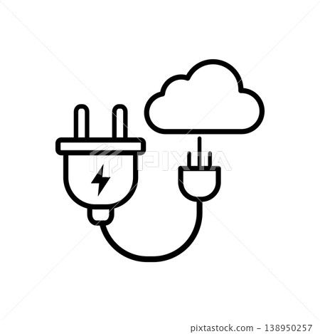 Smart Plug and Energy Cloud Icon 138950257