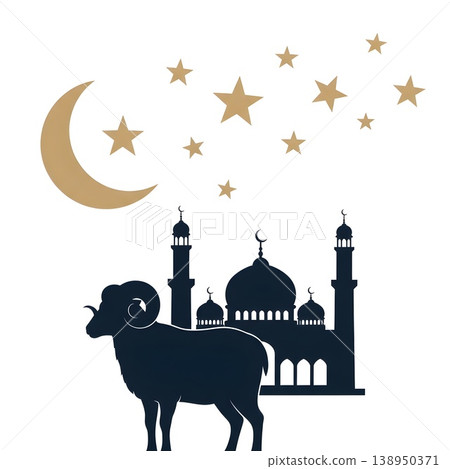 Islamic Festival Celebration Ram Mosque Stars Moon Symbol 138950371