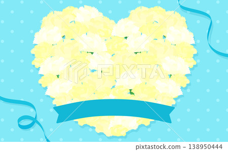 心形白色康乃馨父親節模板_無文字_橫版 心形白色康乃馨父親節模板_無文字_橫版 138950444