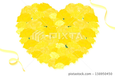 心形黃色康乃馨父親節模板_無文字或背景_橫版 138950450