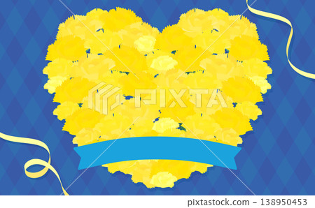 心形黃色康乃馨父親節模板_無文字_橫版 138950453