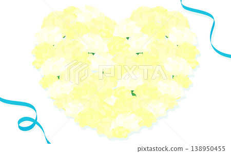 心形白色康乃馨父親節模板_無文字或背景_橫版 138950455