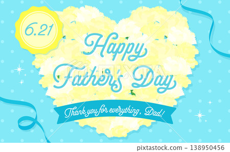 心形白色康乃馨父親節範本（橫向版） 138950456