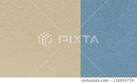 Steel blue paper texture background with light beige vertical split and copy space for template, banner, presentation 138950719