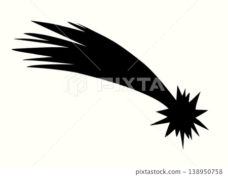 Flying comet with a tail. Vector drawing Flying comet with a tail. Vector drawing 138950758