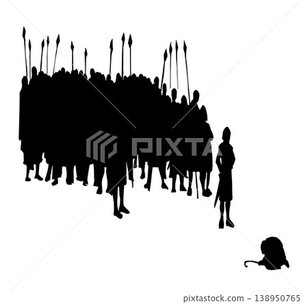 Vector drawing. Many strong soldiers 138950765